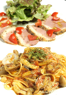 合鴨ロースト&パスタ